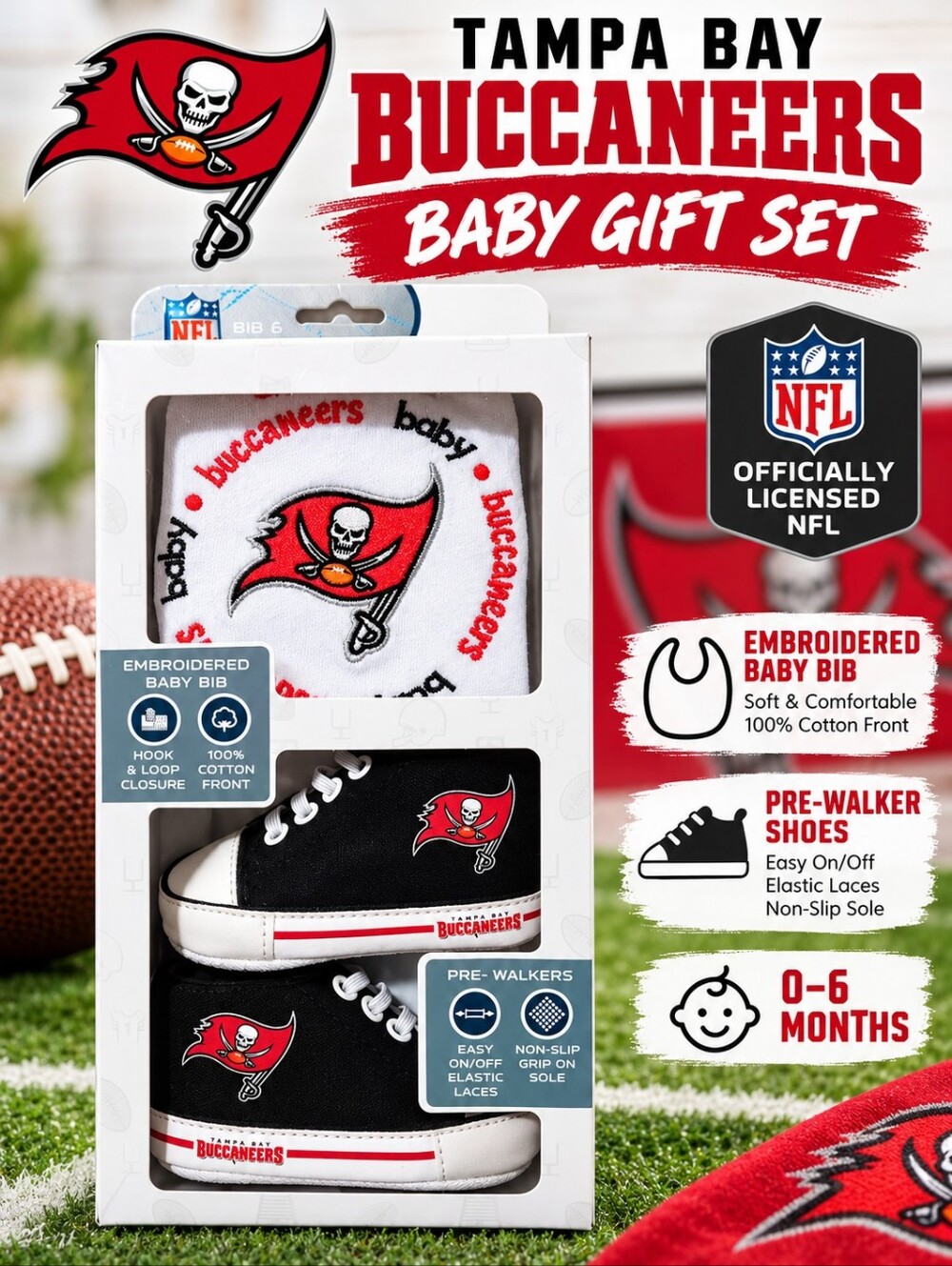 Fanatics Tampa Bay Buccaneers 2pc Baby Gift Set